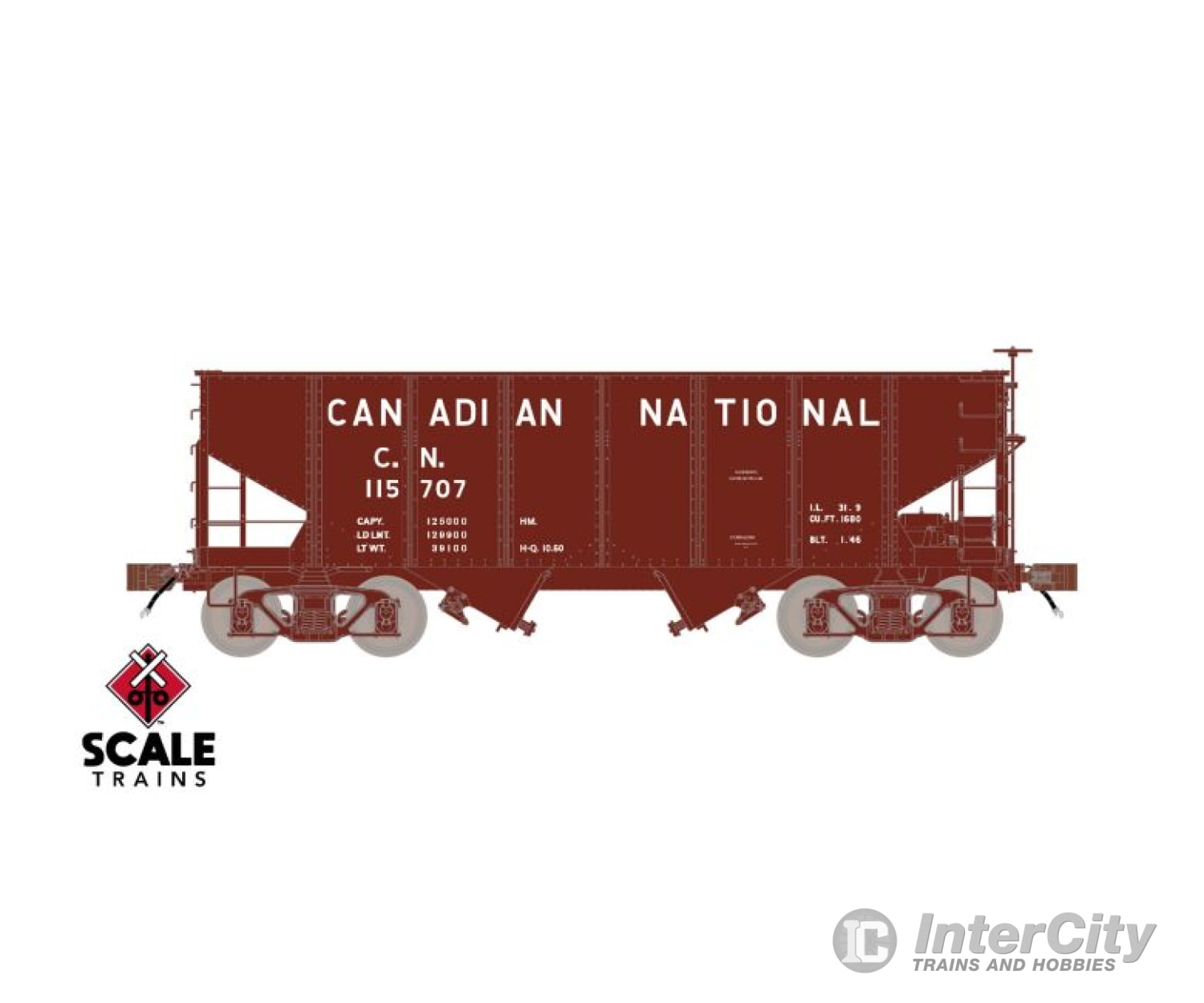 Fox Valley Models Sxt15007 Ho Scale Usra 55 - Ton 2 - Bay Open Hopper Canadian National/Cn #115707