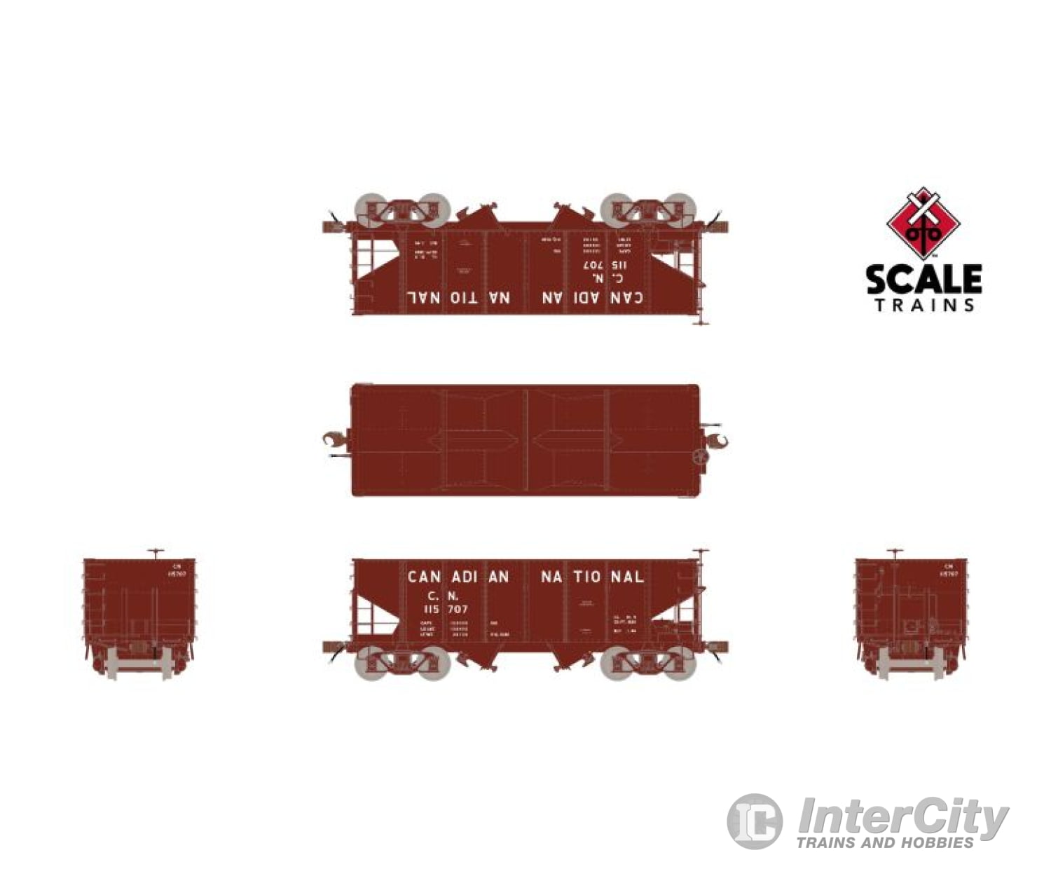 Fox Valley Models Sxt15009 Ho Scale Usra 55 - Ton 2 - Bay Open Hopper Canadian National/Cn #115991