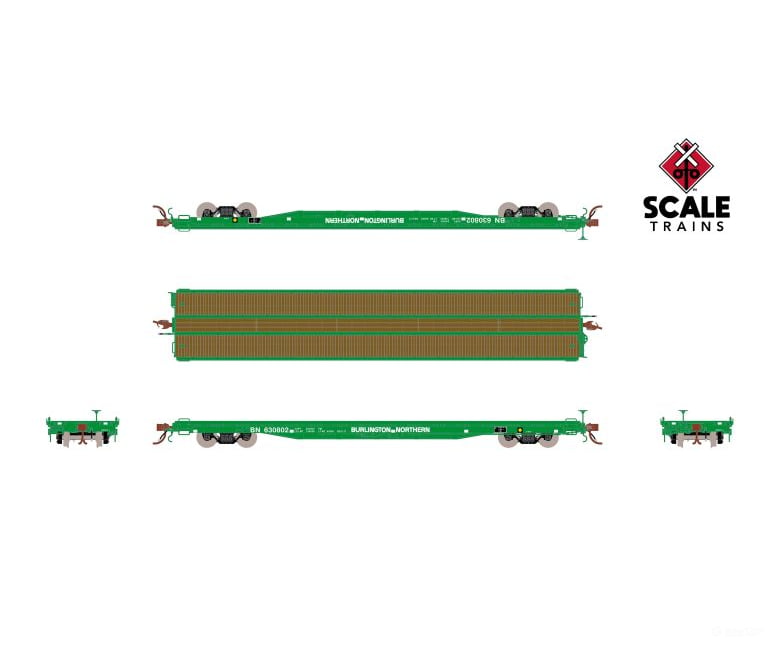 Fox Valley Models Sxt15043 Ho Scale Pullman-Standard F60Gh 60’ Flatcar Burlington Northern/Green