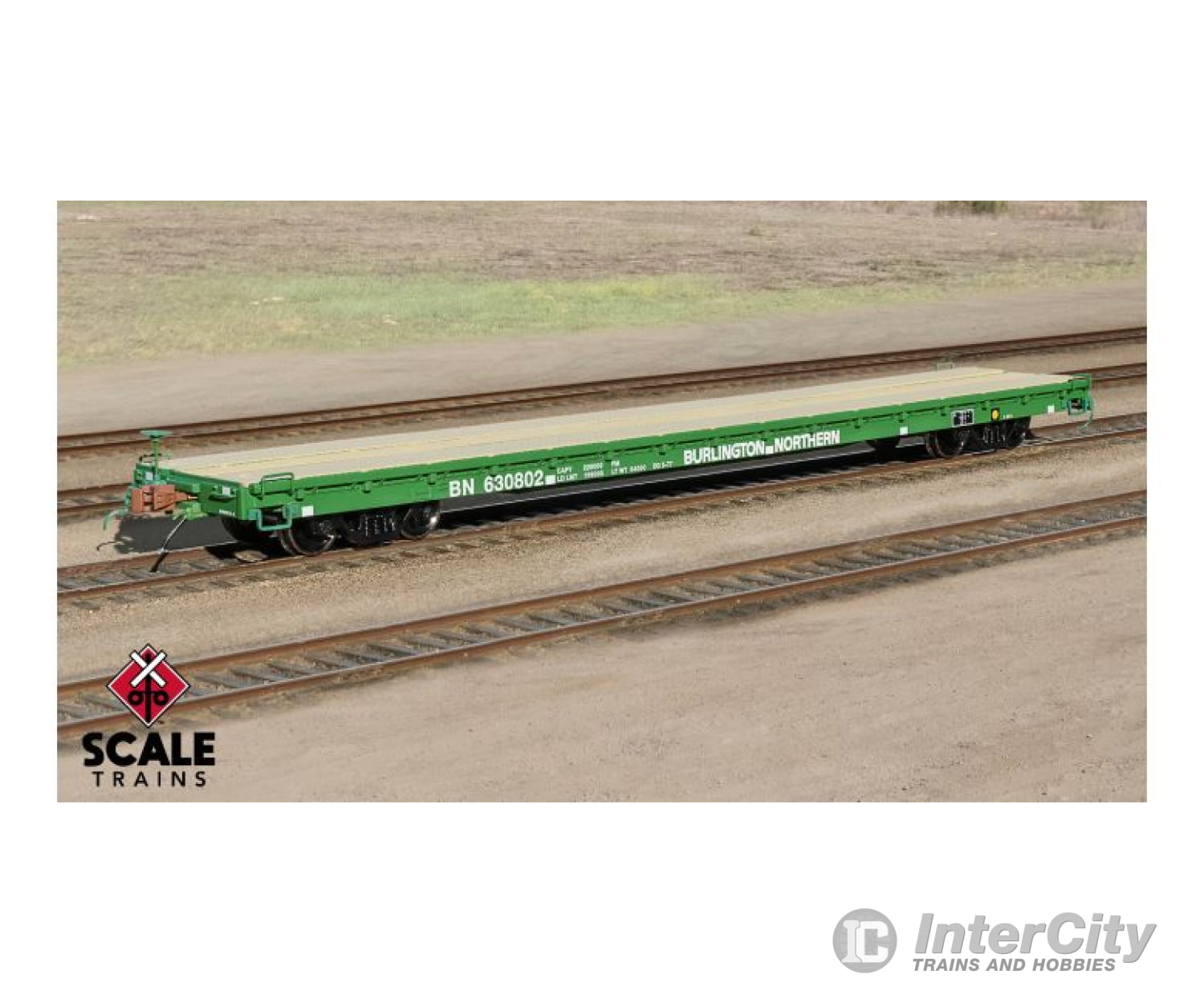 Fox Valley Models Sxt15043 Ho Scale Pullman-Standard F60Gh 60’ Flatcar Burlington Northern/Green