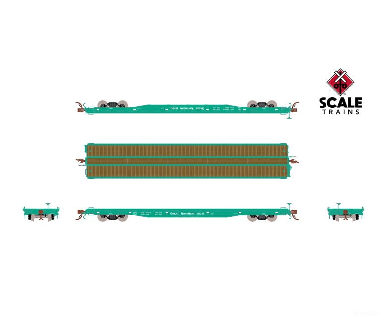 Fox Valley Models Sxt15052 Ho Scale Pullman-Standard F60Gh 60’ Flatcar Great Northern/Glacier