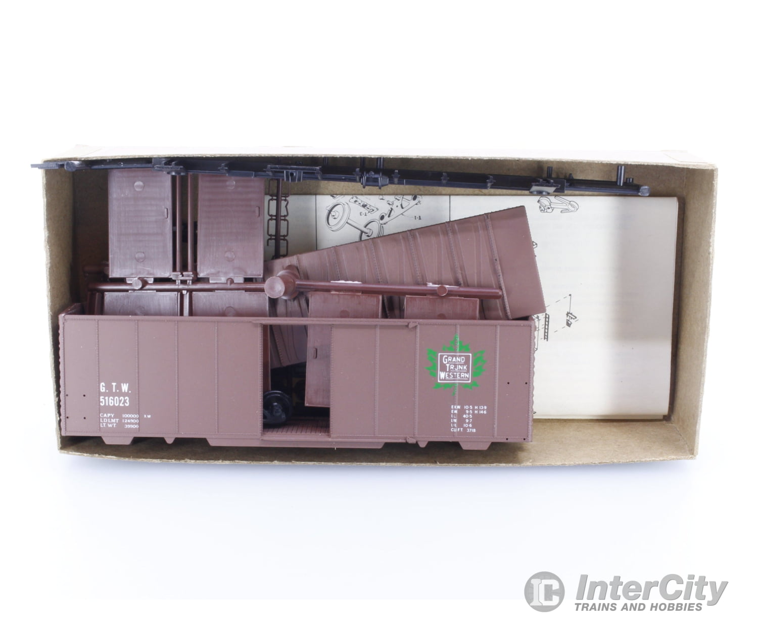 Front Range Products 4081 HO 40’ ACF Rivet Side Box Car Grand Trunk Western (GTW) 516023 Freight Cars