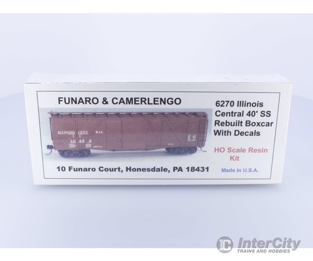 Funaro & Camerlengo 6270 HO 40’ SS Boxcar Illinois Central (IC) Freight Cars