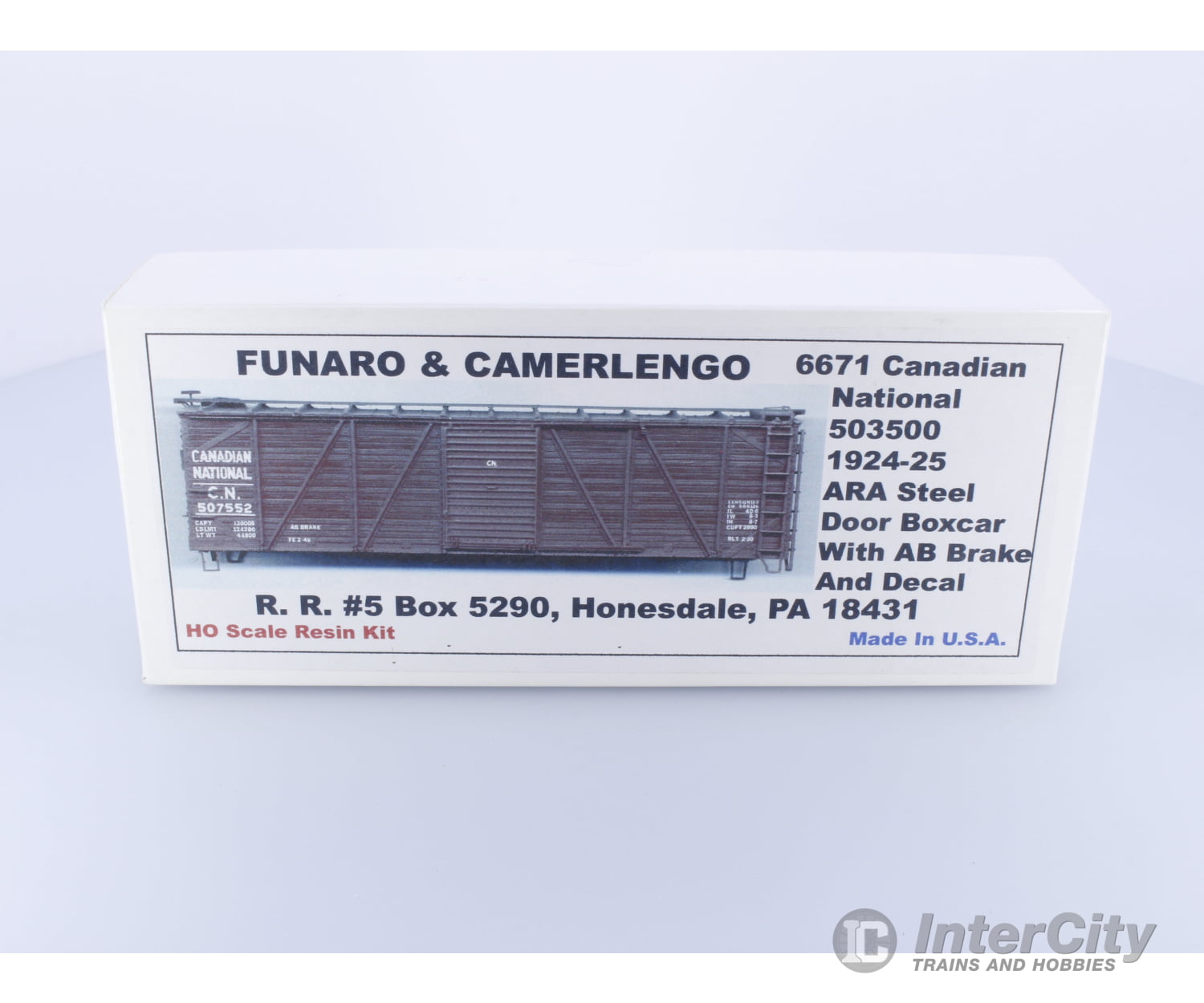 Funaro & Camerlengo 6671 HO ARA Steel Boxcar Canadian National (CN) Freight Cars