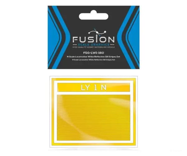 Fusion Scale Graphics N 260003 Railroad Locomotive Yellow Reflective Sill Stripes Set - Decals