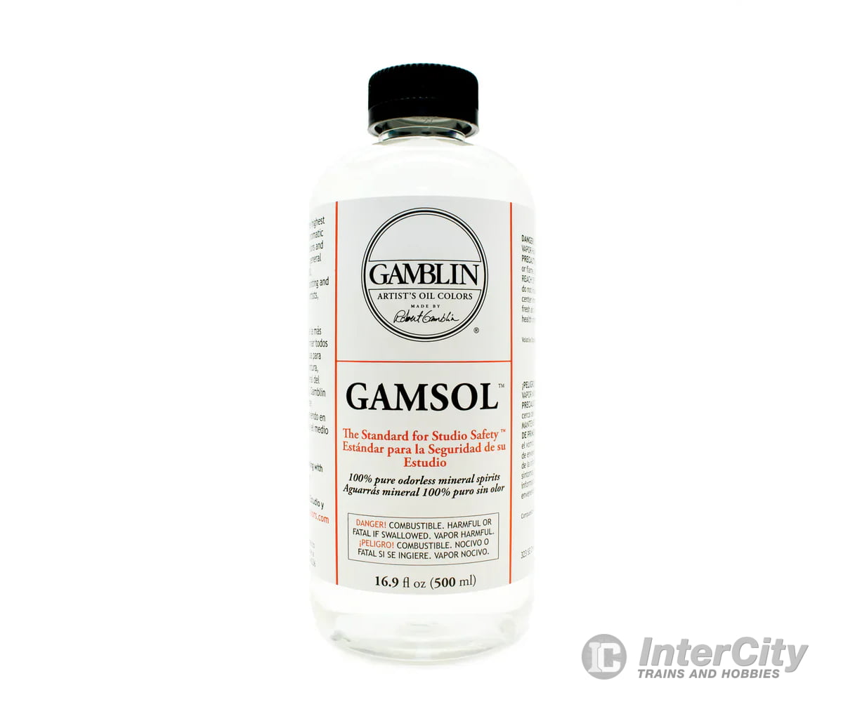 Gamblin Gamsol 100% Pure Odorless Mineral Spirits - Track Cleaner - 500ml / 16.9 oz Paint
