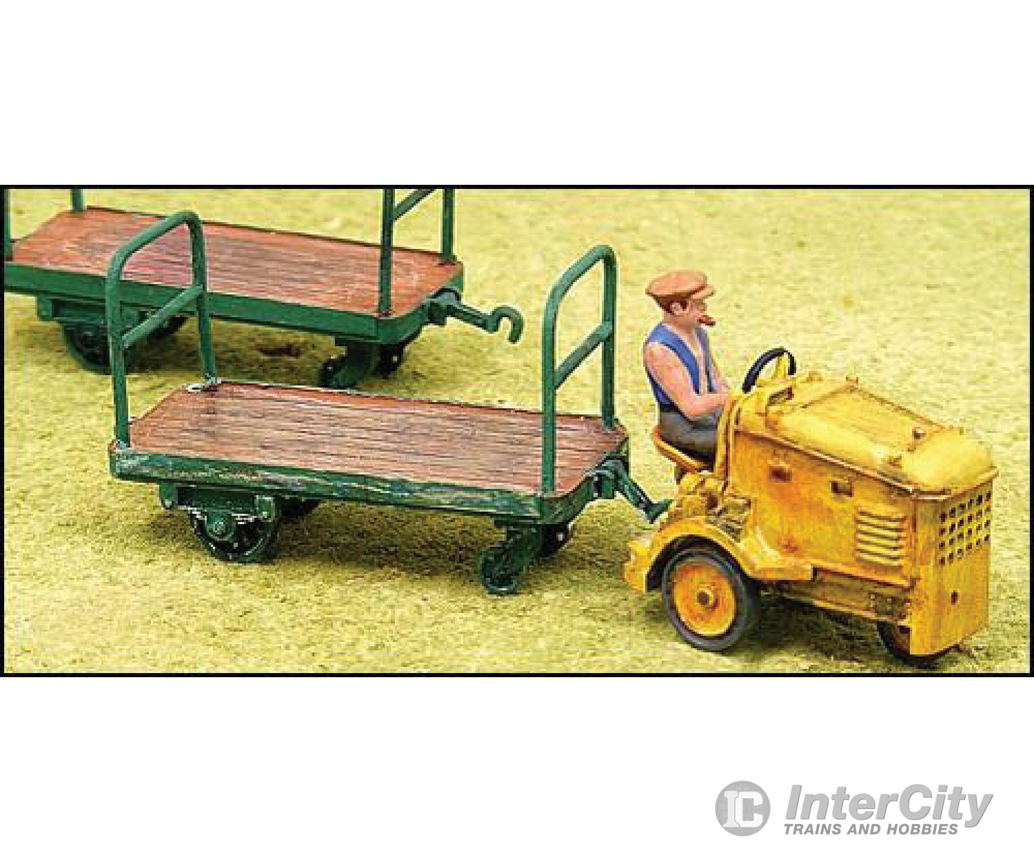 Ghq Ho 61012 Clarkat Baggage Tug & Trailers - Cast-Metal Kit -- Unpainted Cars Trucks