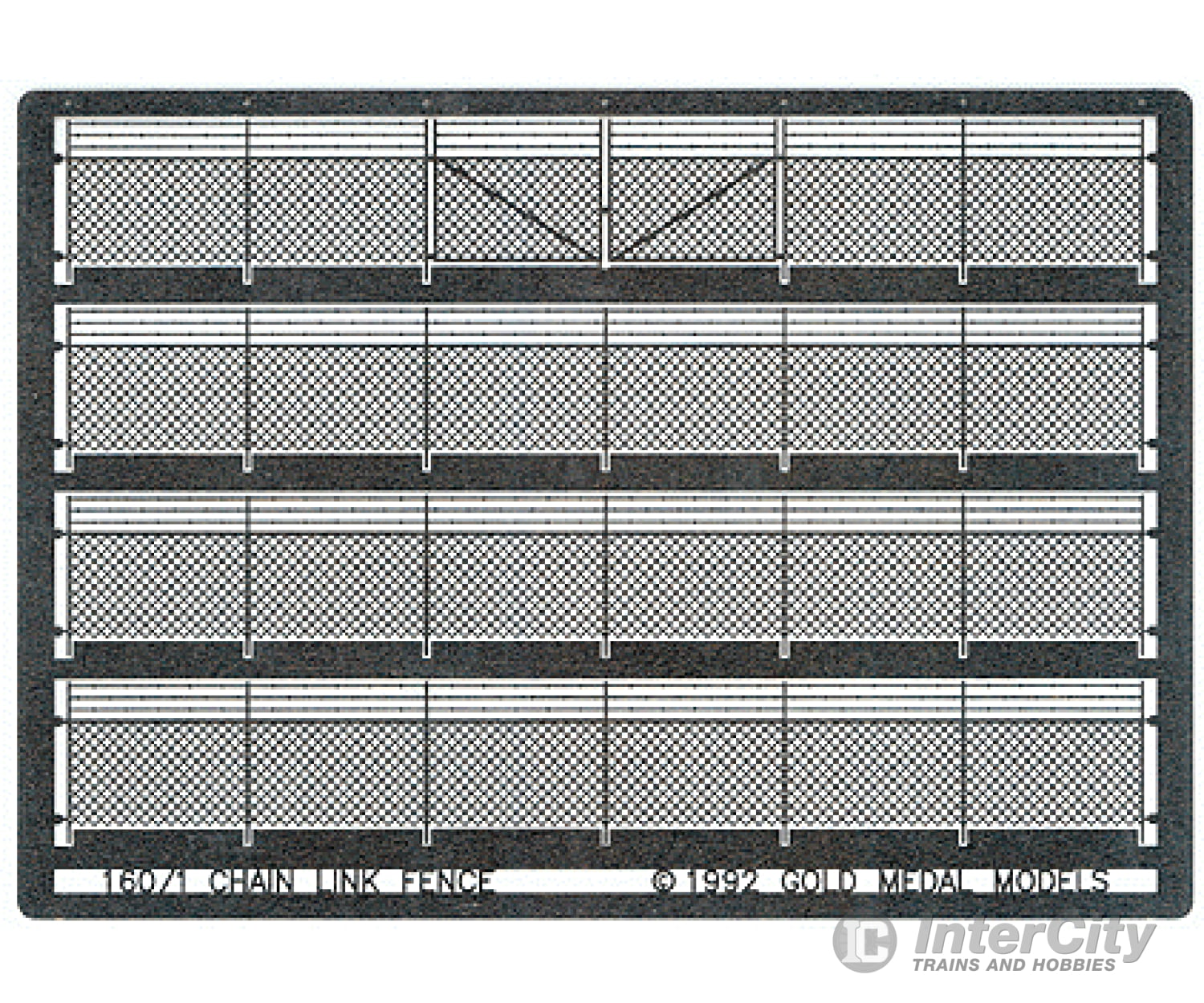 Gold Medal Models N 1601 Chain Link Fence W/Barbed Wire & Gates -- Kit - Scale 240’ 73.2M Scenery