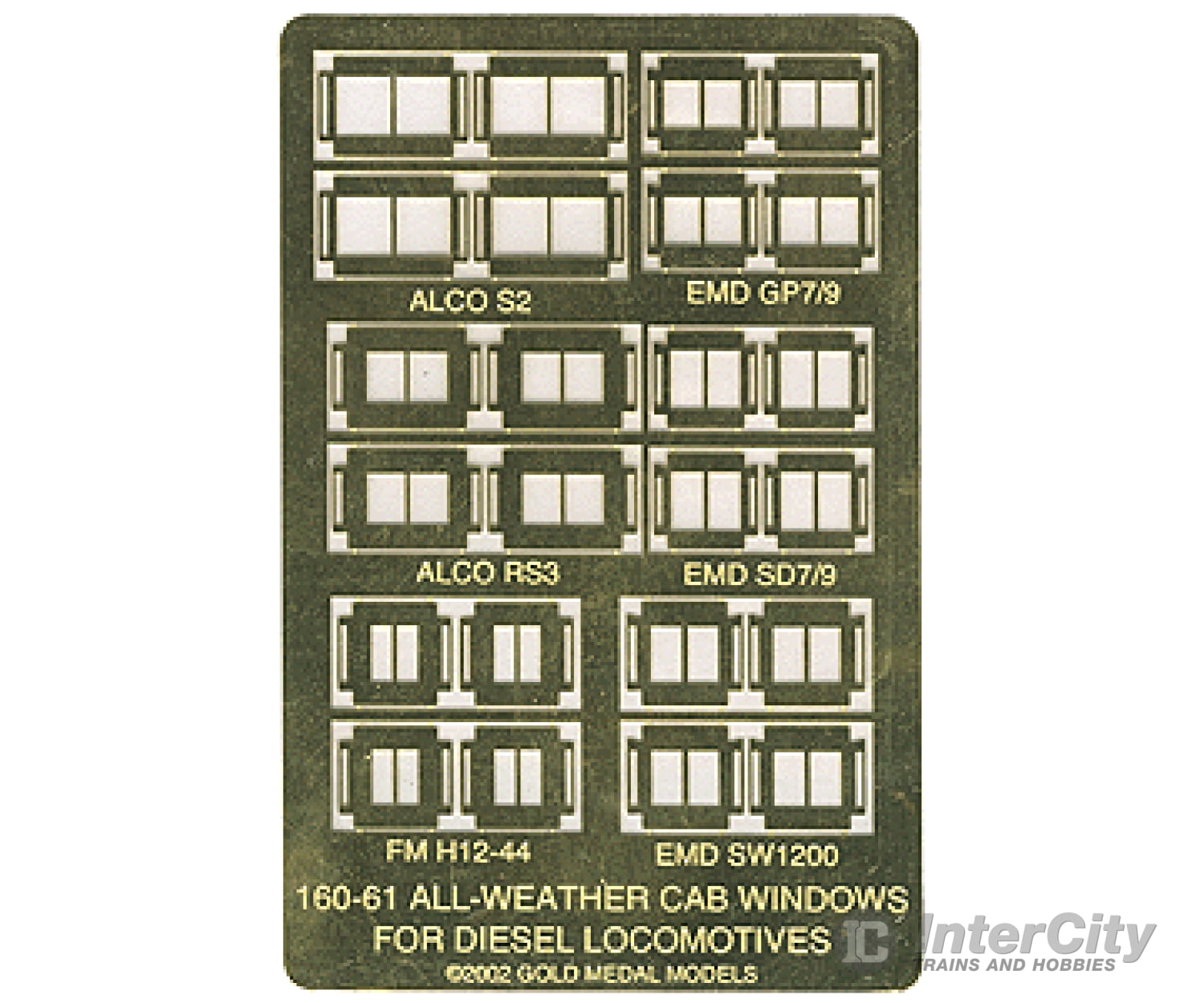 Gold Medal Models N 16061 All-Weather Diesel Loco Cab Windows -- 6 Styles Scenery Details