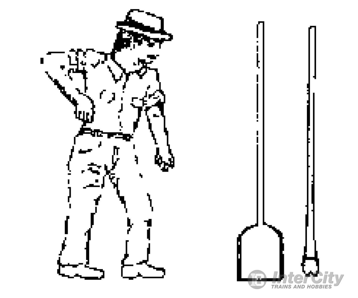 Grandt Line Products 3098 Cast Metal Figure -- Track Worker W/Spade & Claw Bar Figures