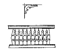 Grandt Line Products 3505 Ornamental Wood Porch Rail W/Brackets Scratch Building Supplies