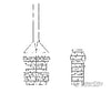 Grandt Line Products 3509 Brick Station Chimneys Pkg(2) -- Rio Grande Scratch Building Supplies