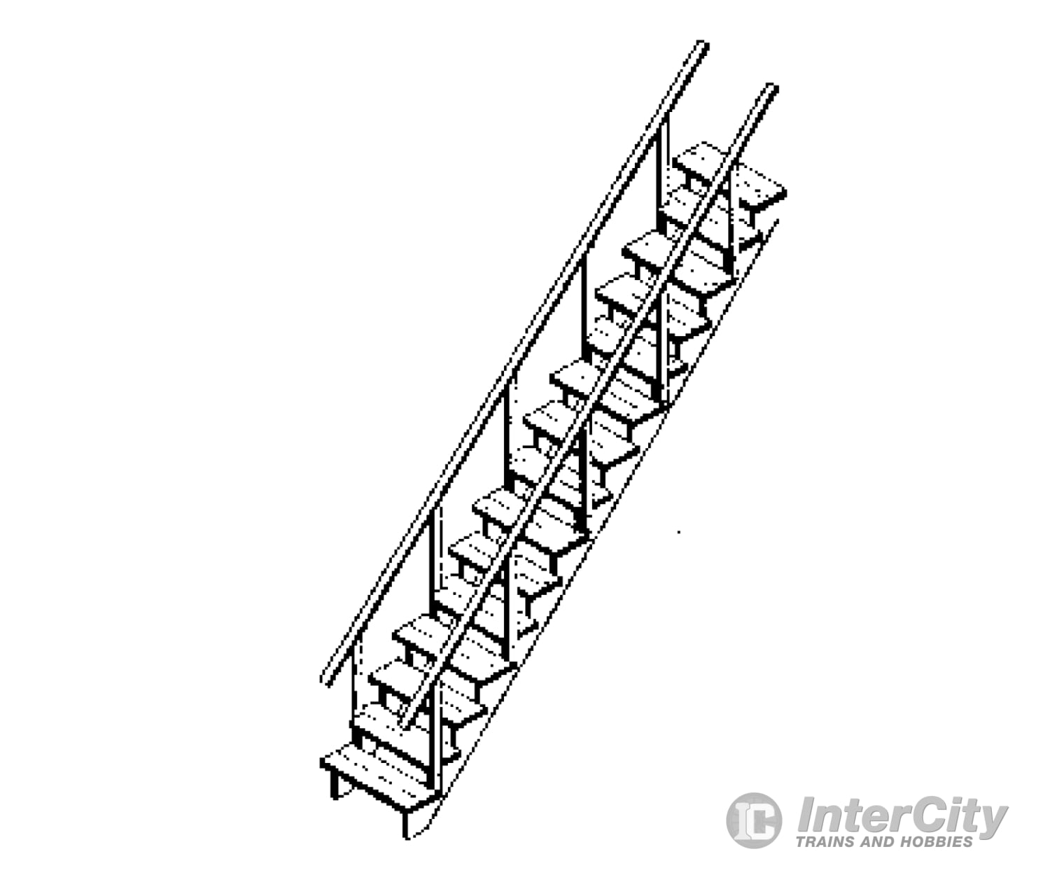 Grandt Line Products 3533 Wooden Staircase -- 45 Degrees Scratch Building Supplies