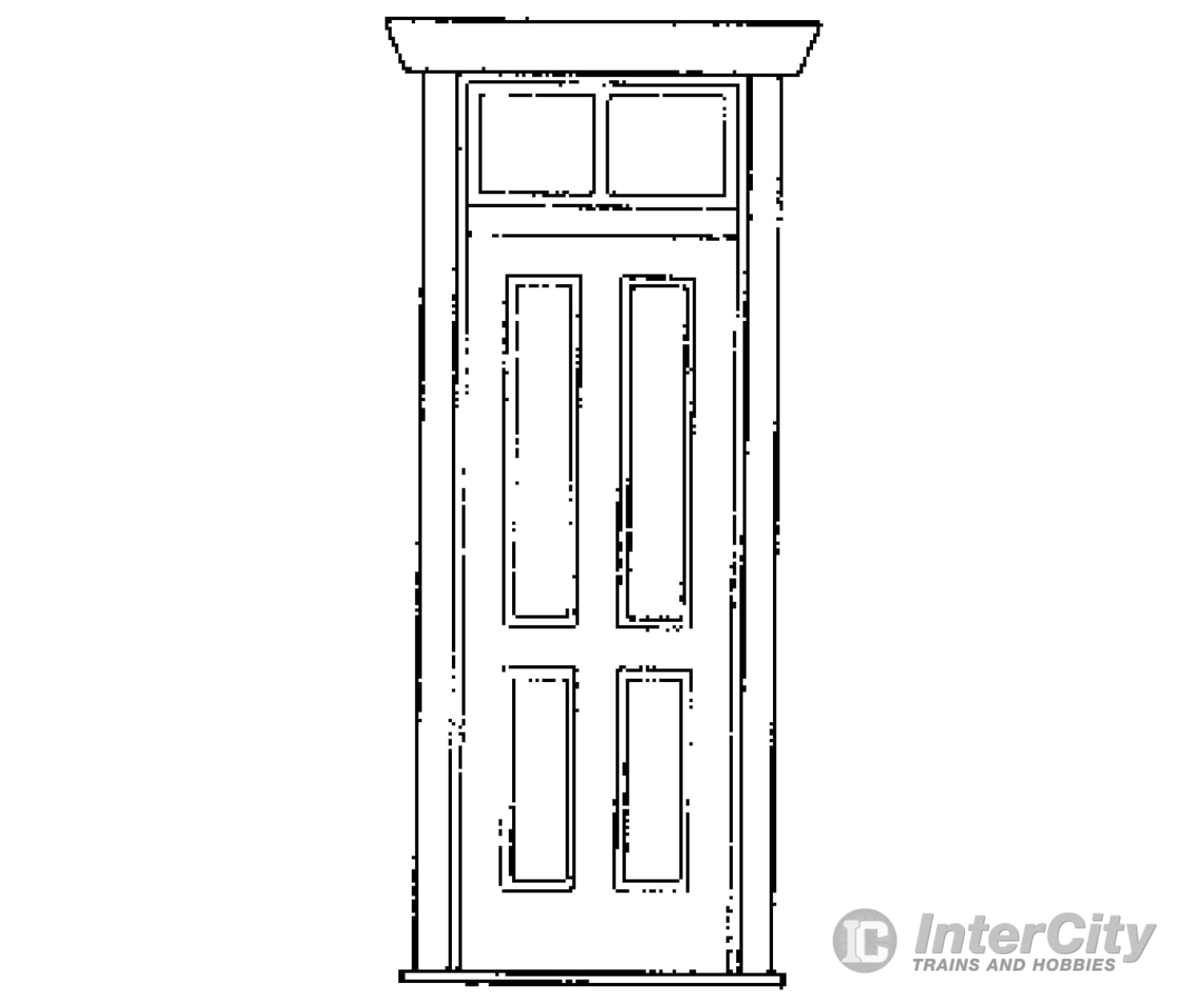 Grandt Line Products 3603 Station/House Door -- With Frame & Transom Scratch Building Supplies