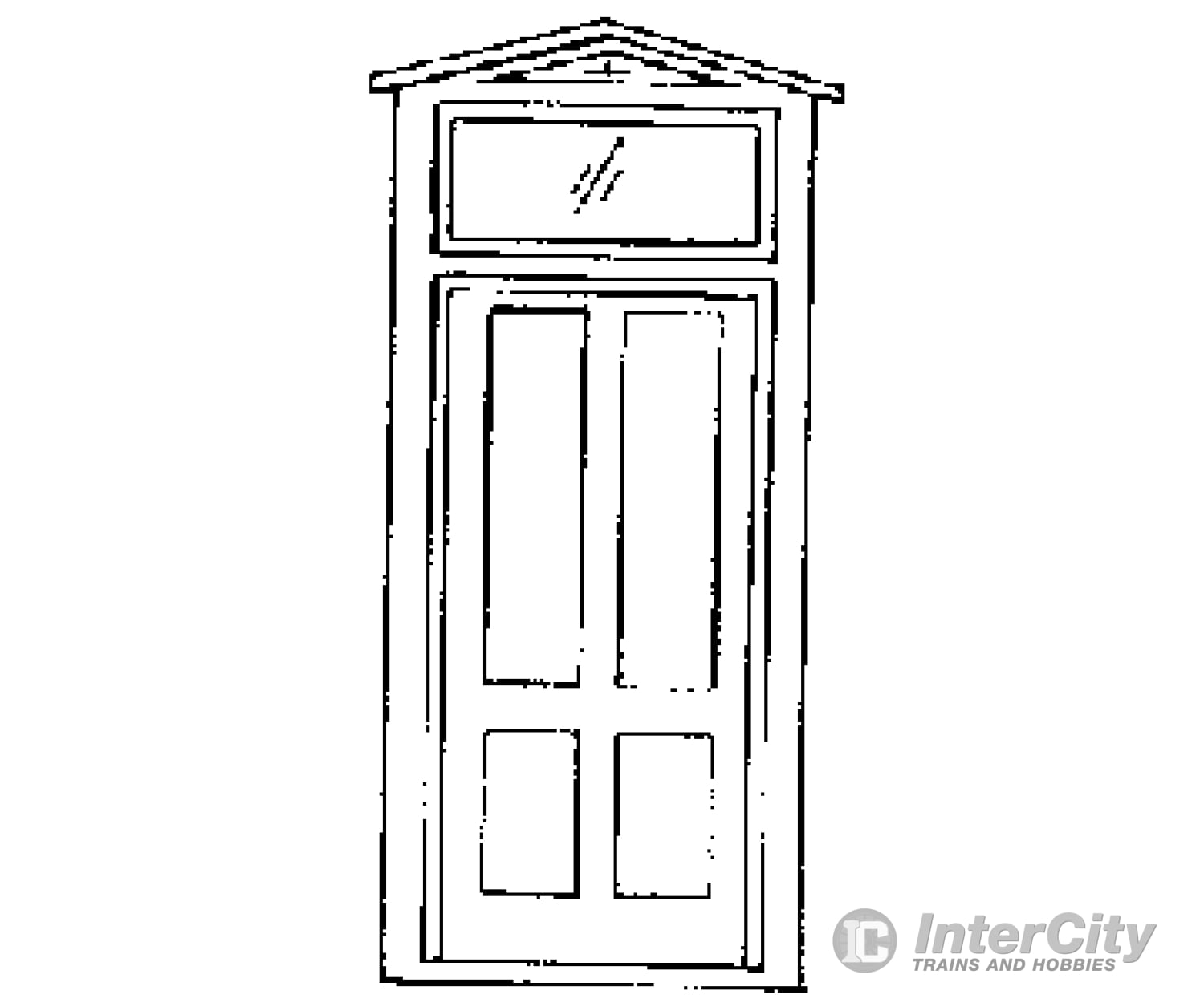 Grandt Line Products 3604 Durango Station Door -- With Frame & Transom Scratch Building Supplies