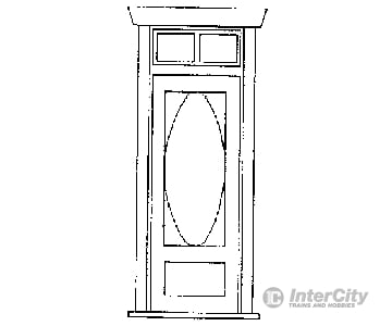 Grandt Line Products 3605 Residence Door -- With Oval Window/Frame/Transom Scratch Building Supplies