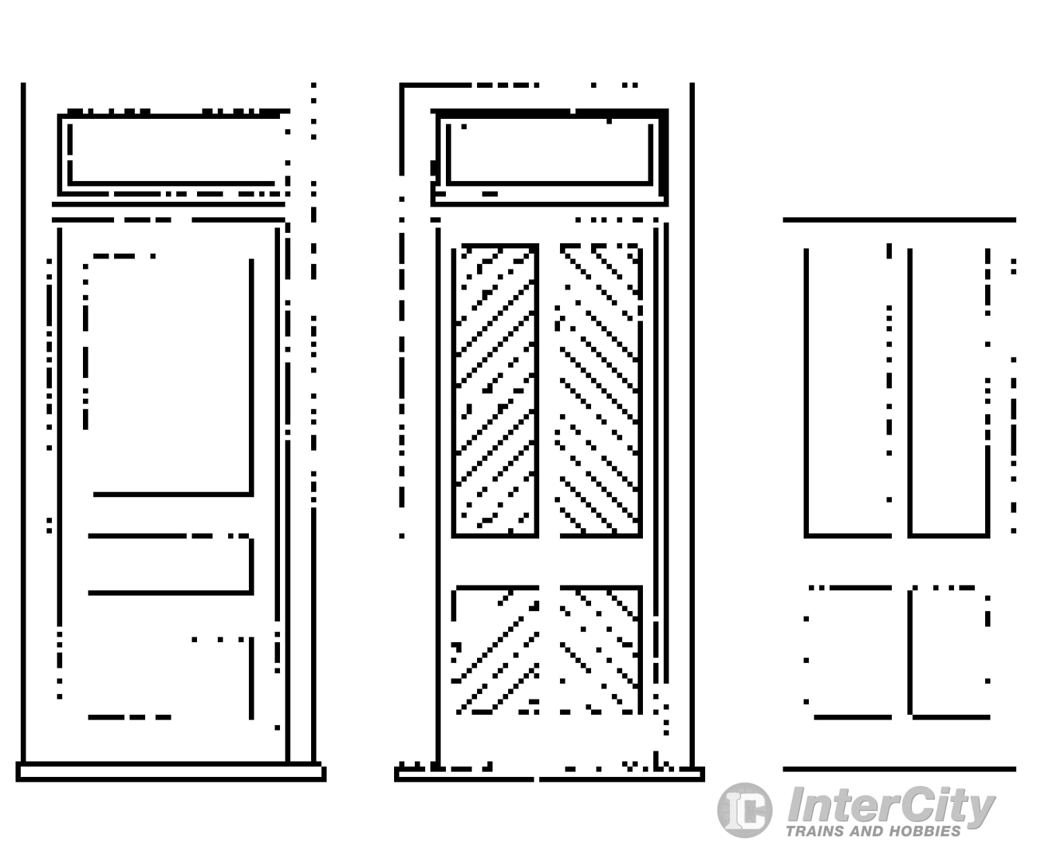 Grandt Line Products 3608 Rio Grande Waiting Room Doors -- With Frame Scratch Building Supplies