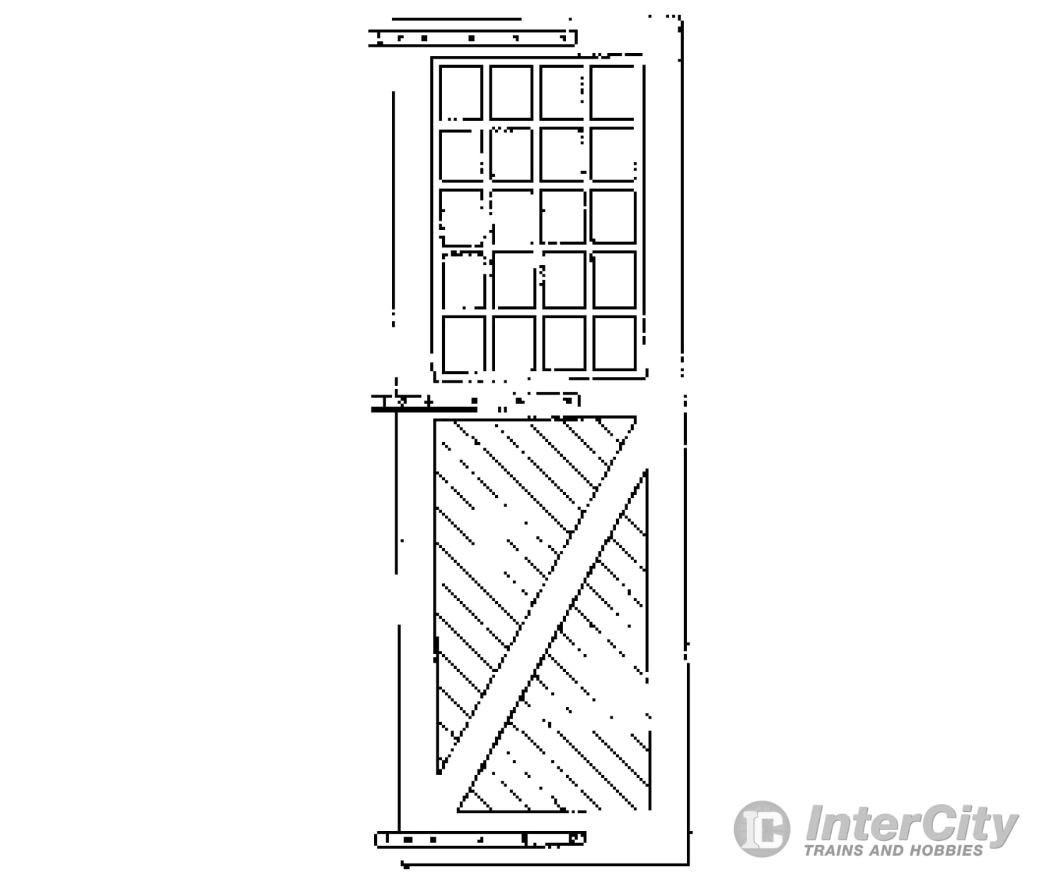 Grandt Line Products 3609 Engine House Door W/Hinges - 2 Pairs -- Scale 62 X 183’ 157 465Cm