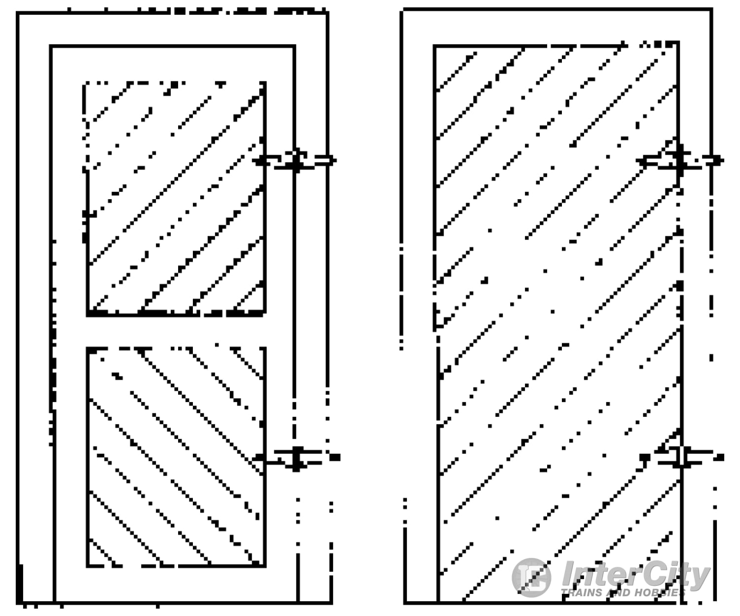 Grandt Line Products 3610 Shed Doors -- Diagonal Sheathed Scratch Building Supplies