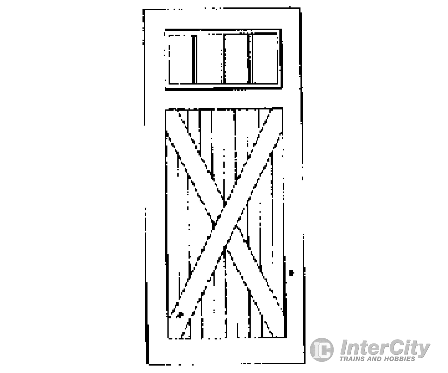 Grandt Line Products 3611 4-3/4’ Freight Double Doors -- With Windows Scratch Building Supplies