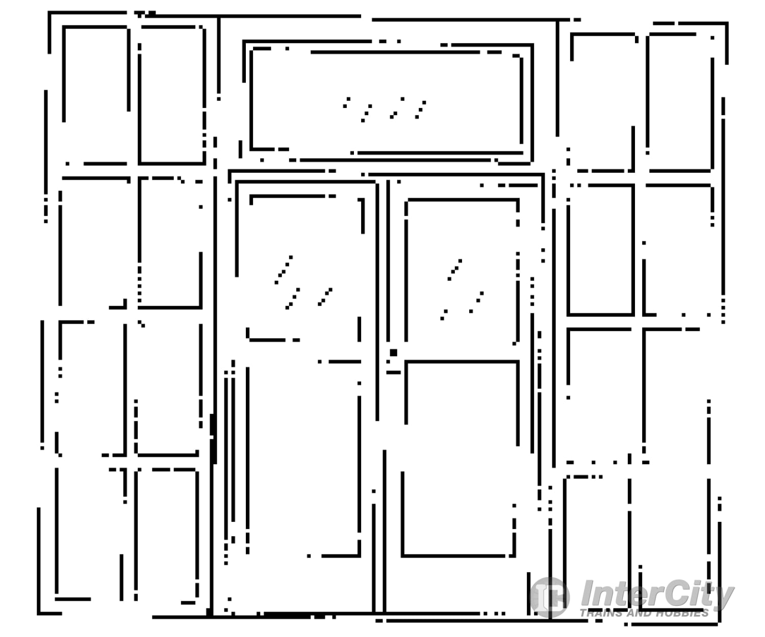 Grandt Line Products 3615 Door & Frame -- Double; 65 X 115’ Scratch Building Supplies