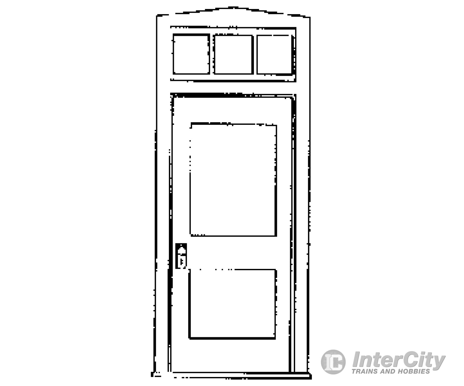 Grandt Line Products 3617 Office Door W/Transom - 36’ Wide Scratch Building Supplies