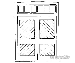 Grandt Line Products 3618 Freight Door -- With Transom - 72’ Wide Scratch Building Supplies