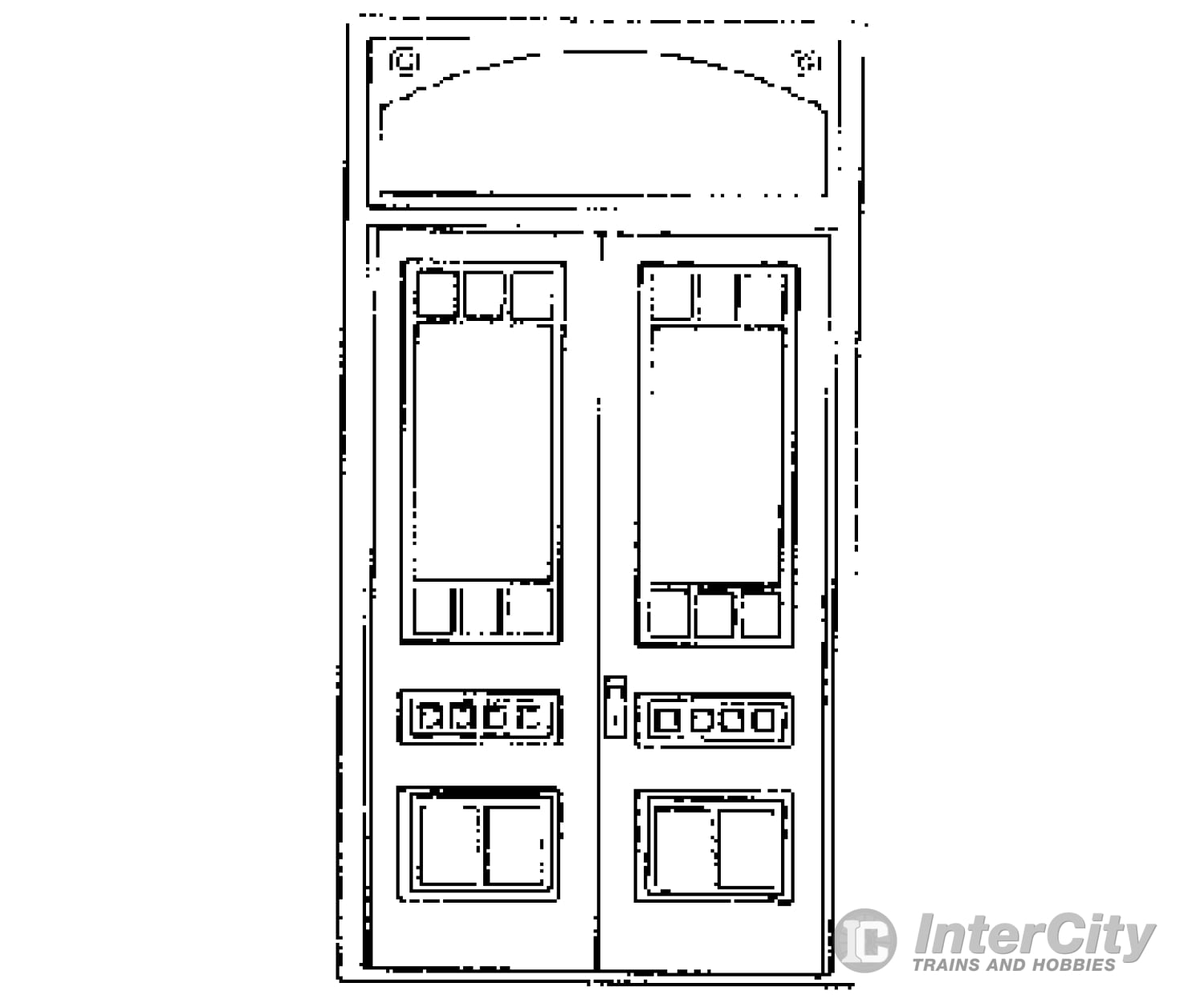 Grandt Line Products 3623 Victorian Door W/Transom Scratch Building Supplies