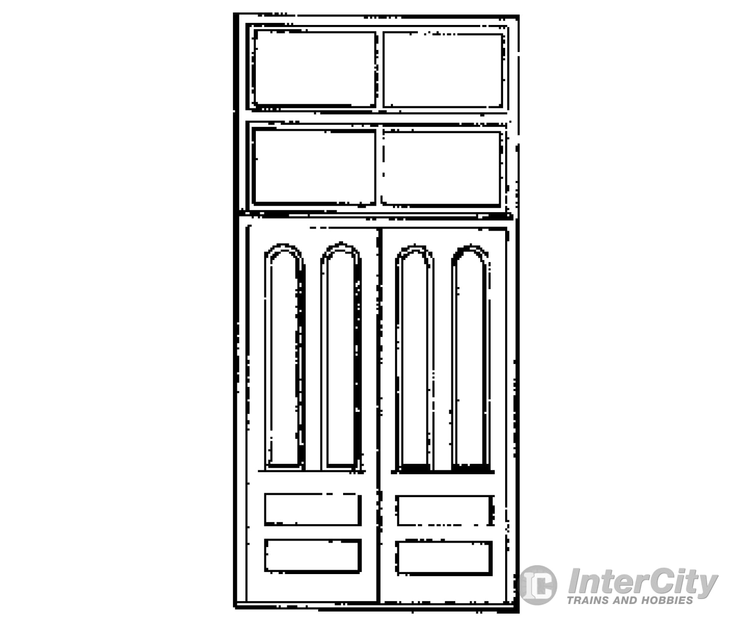 Grandt Line Products 3624 Door W/Round Top Double Windows Scratch Building Supplies