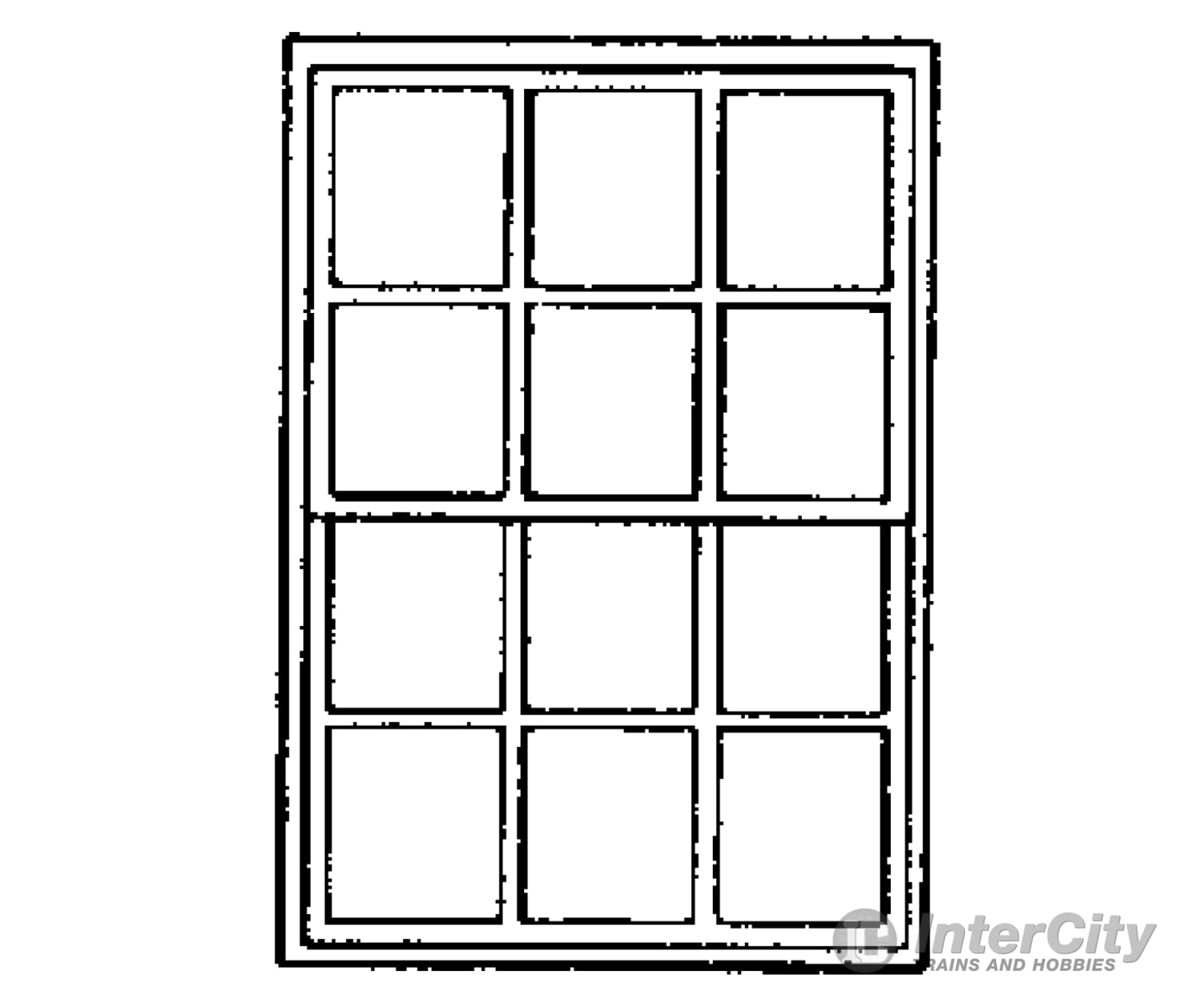 Grandt Line Products 3704 Double-Hung Windows -- 12-Pane - Scale 36 X 56’ 91.4 142Cm Pkg(4)