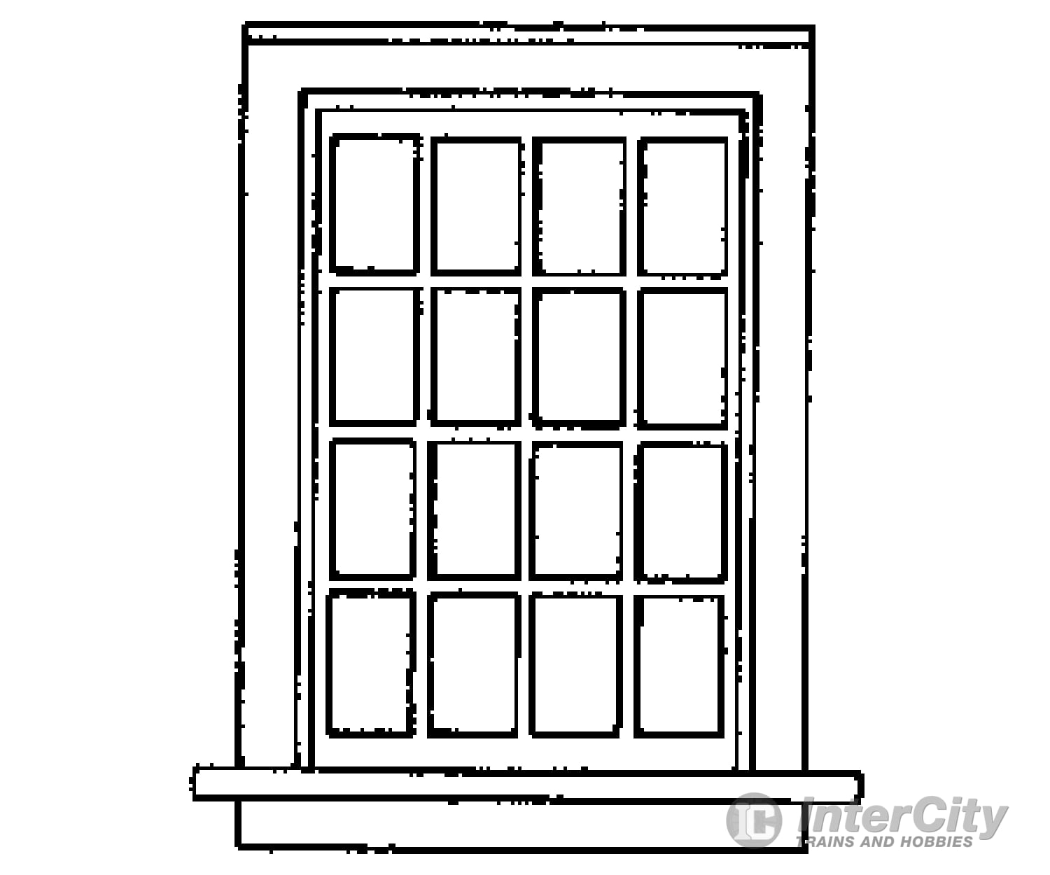 Grandt Line Products 3707 Double-Hung Windows -- 16 Pane 36 X 56’ Scratch Building Supplies