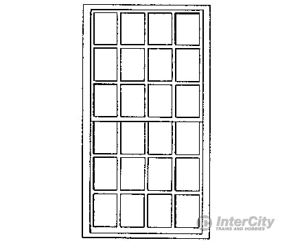 Grandt Line Products 3712 Rico Engine House Windows -- 24-Pane Scale 4 X 8’ 122 244Cm Pkg(3)