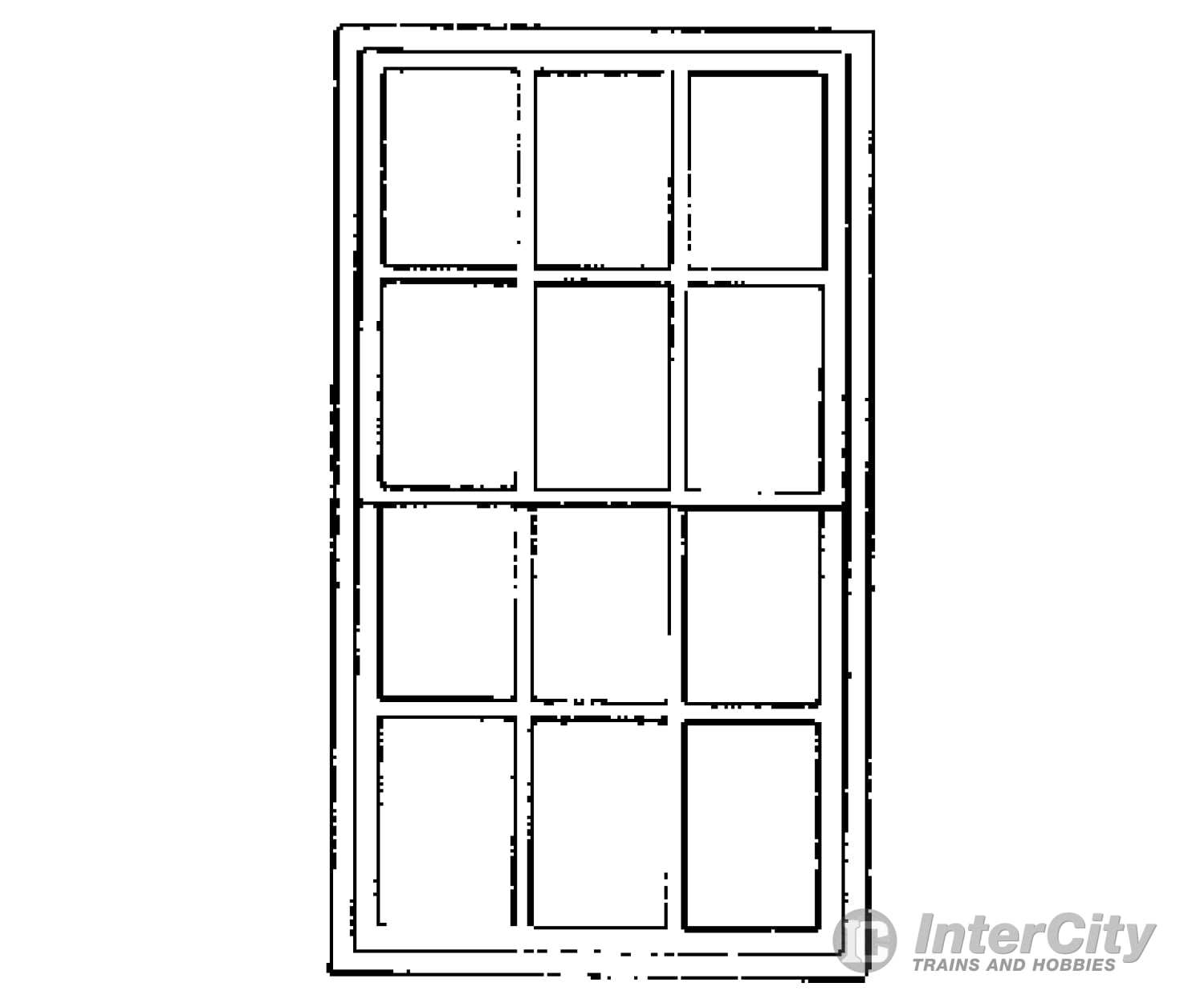 Grandt Line Products 3718 Double-Hung Factory Windows For Masonry Buildings -- 12-Pane - Scale 42 X