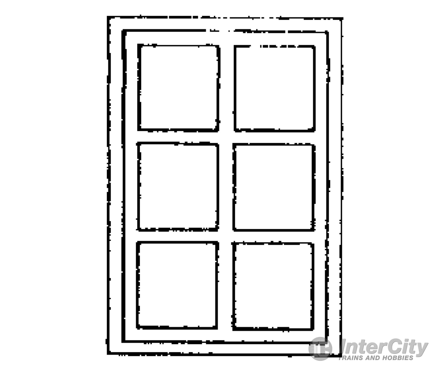 Grandt Line Products 3719 Factory Windows For Masonry Buildings W/Fixed Sash -- 6-Pane Scale 42 X