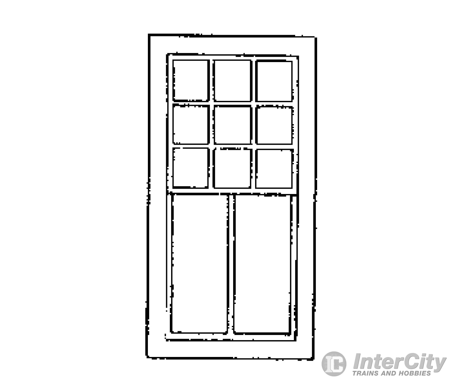 Grandt Line Products 3725 Rio Grande Southern-Style Depot Windows -- 2/9 Light 36 X 76’ Scratch