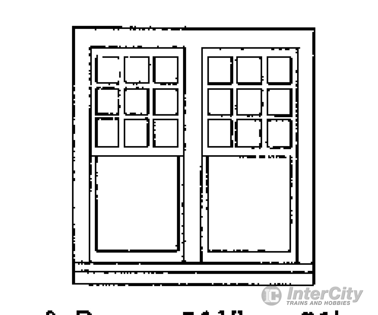 Grandt Line Products 3728 Rio Grande Southern-Style Depot Windows -- 51.6 X 51’ Double 1/9 Light