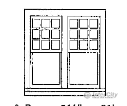 Grandt Line Products 3728 Rio Grande Southern-Style Depot Windows -- 51.6 X 51’ Double 1/9 Light