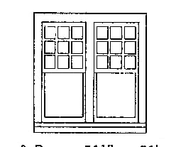 Grandt Line Products 3728 Rio Grande Southern-Style Depot Windows -- 51.6 X 51’ Double 1/9 Light