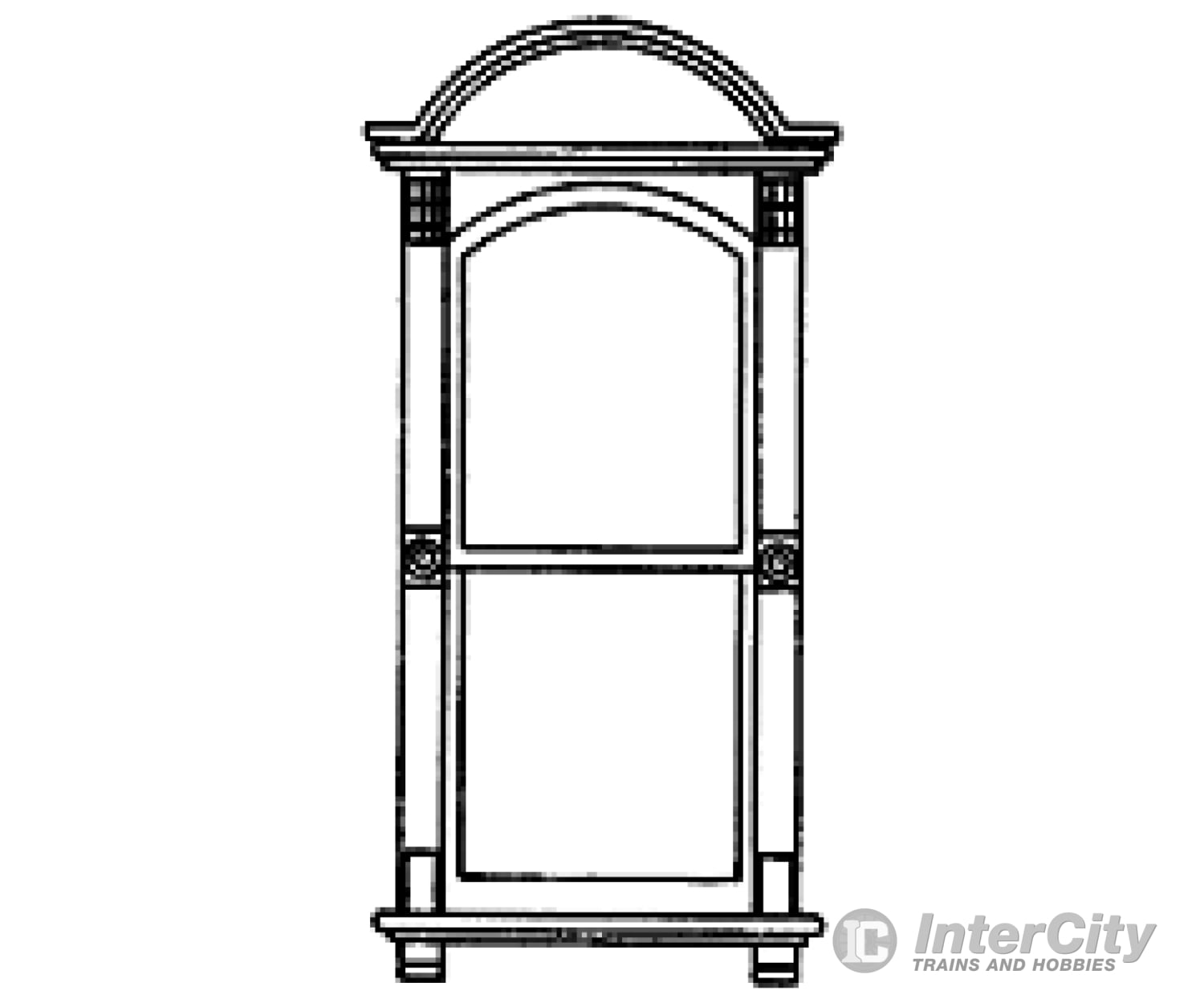 Grandt Line Products 3732 Victorian Two-Pane Window - Scale 30 X 72’ 76.2 183Cm -- With Arched