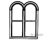 Grandt Line Products 3744 Double-Hung Paired Roundtop Windows -- 4-1/2 X 6-1/4’ Scratch Building