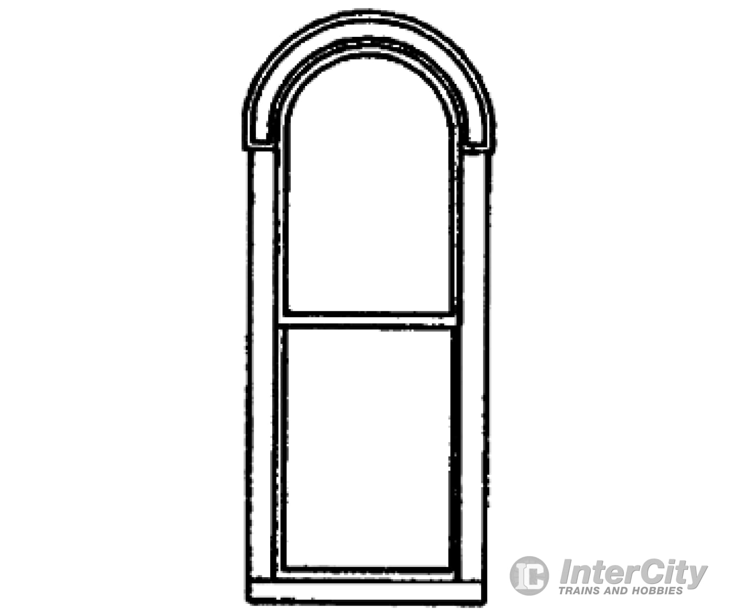 Grandt Line Products 3745 Single Roundtop Window -- 2 X 6’ Scratch Building Supplies