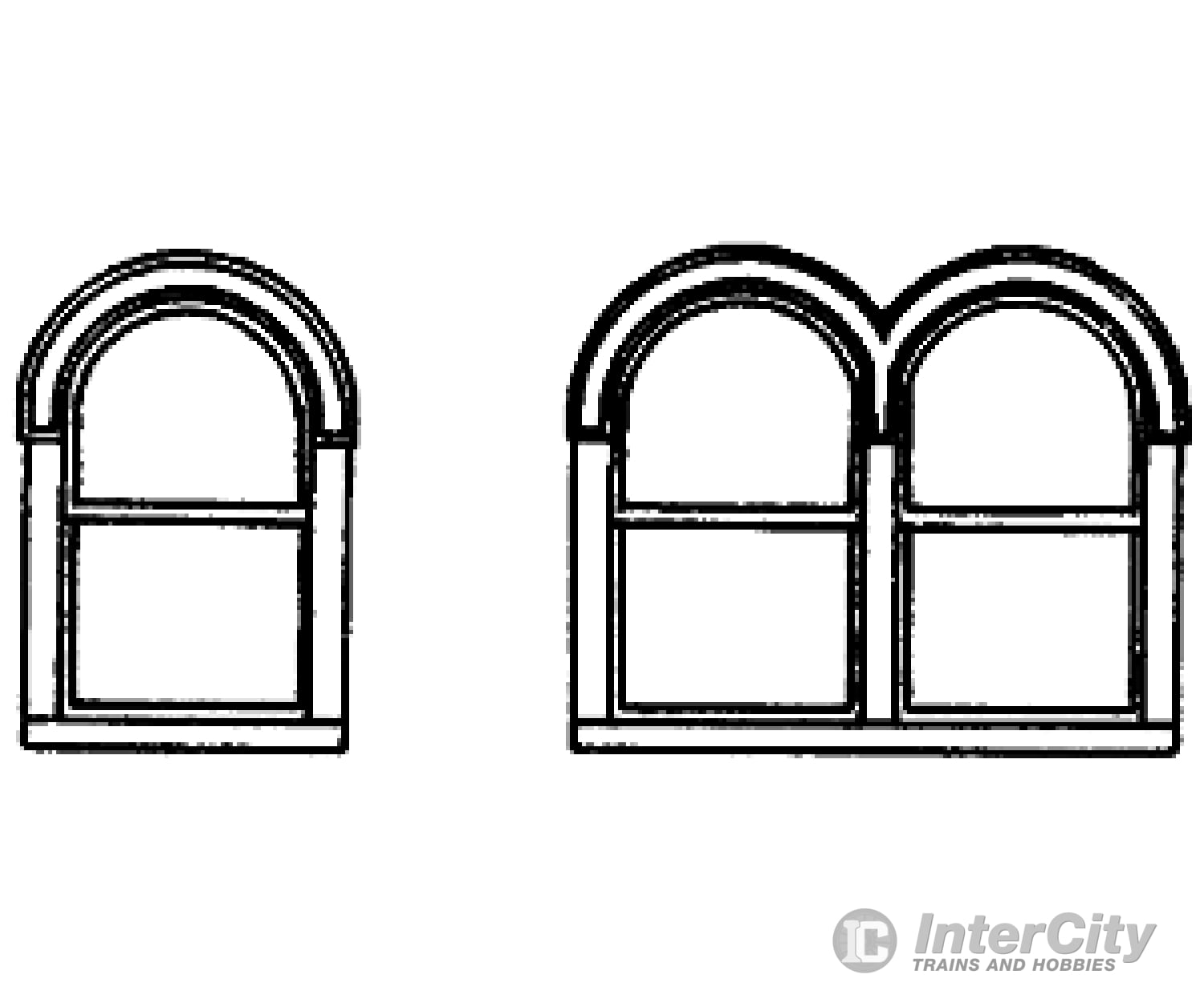 Grandt Line Products 3746 Roundtop Windows -- 2 Sets: Two-Pane Single And Four-Pane Double Scratch