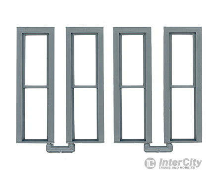 Grandt Line Products 3767 Double-Hung Windows -- Narrow; 2 Over 18 X 78’ Pkg(4) Scratch Building