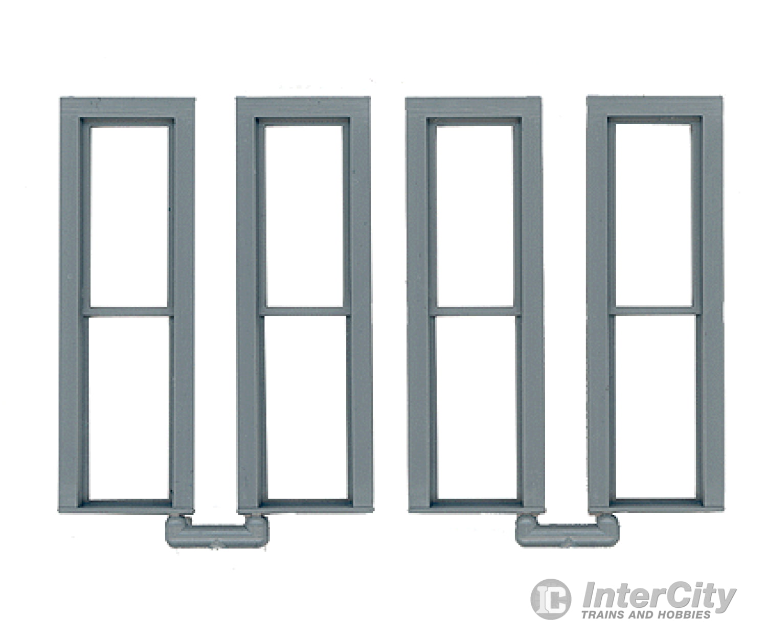 Grandt Line Products 3767 Double-Hung Windows -- Narrow; 2 Over 18 X 78’ Pkg(4) Scratch Building