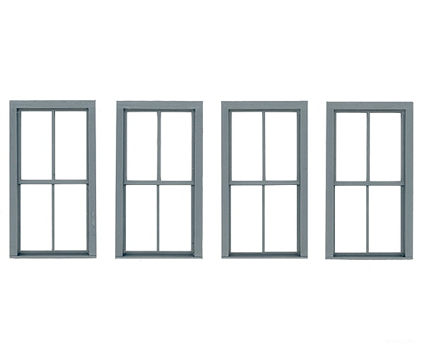 Grandt Line Products 3768 Double-Hung Windows -- 2-Over-2 - Scale 38 X 78’ 96.5 198Cm Pkg(4)