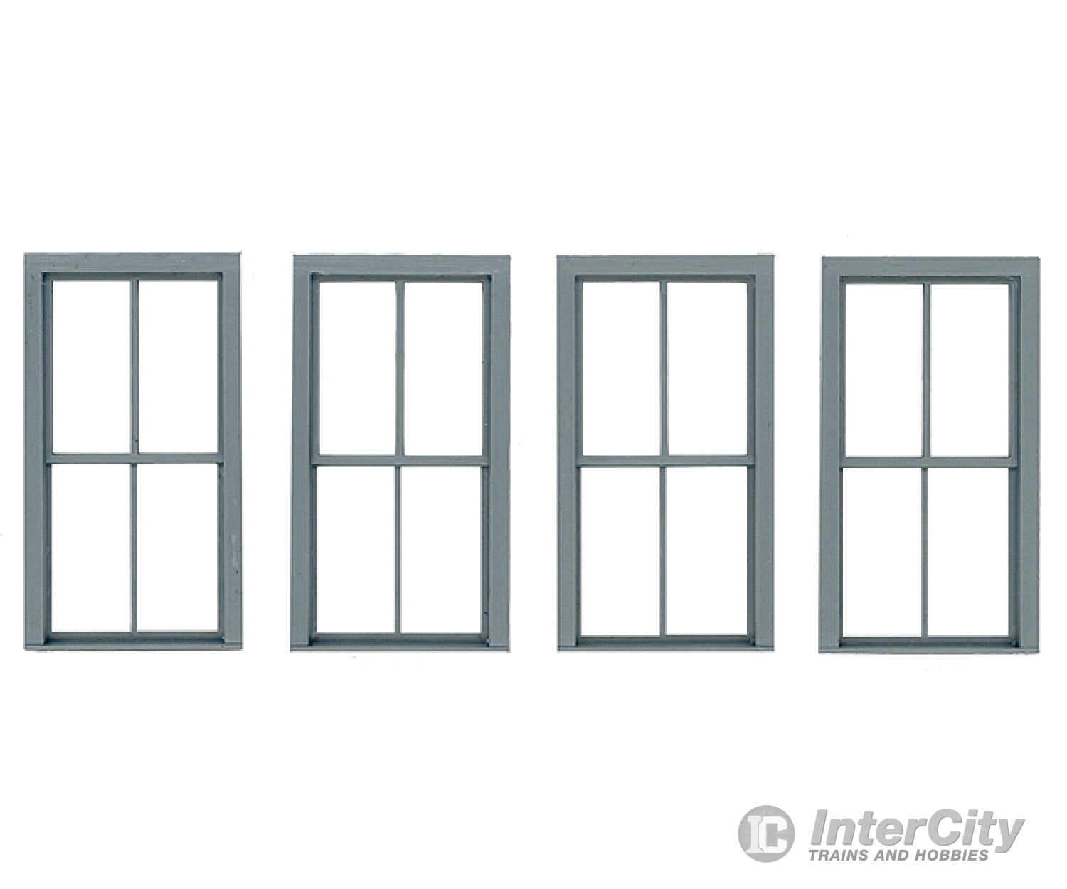 Grandt Line Products 3768 Double-Hung Windows -- 2-Over-2 - Scale 38 X 78’ 96.5 198Cm Pkg(4)