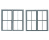 Grandt Line Products 3769 Double-Hung Windows -- 2-Over-2 - Scale 78 X 78’ 198 198Cm Pkg(2)