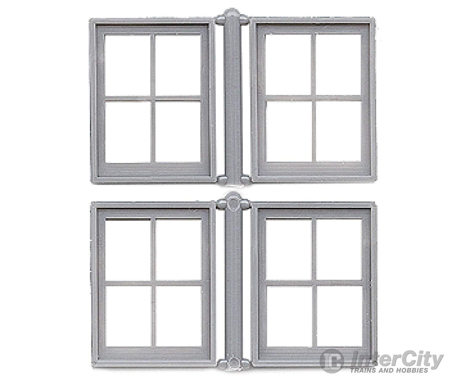 Grandt Line Products 3771 Masonry Windows Pkg(4) -- 4-Pane Scale 30 X 30’ 76.2 76.2Cm Scratch