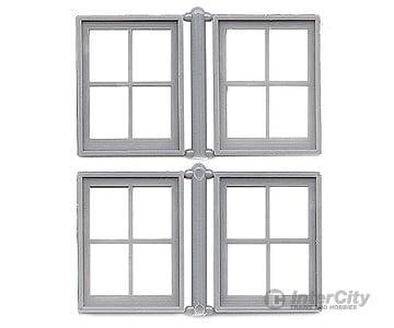 Grandt Line Products 3771 Masonry Windows Pkg(4) -- 4-Pane Scale 30 X 30’ 76.2 76.2Cm Scratch
