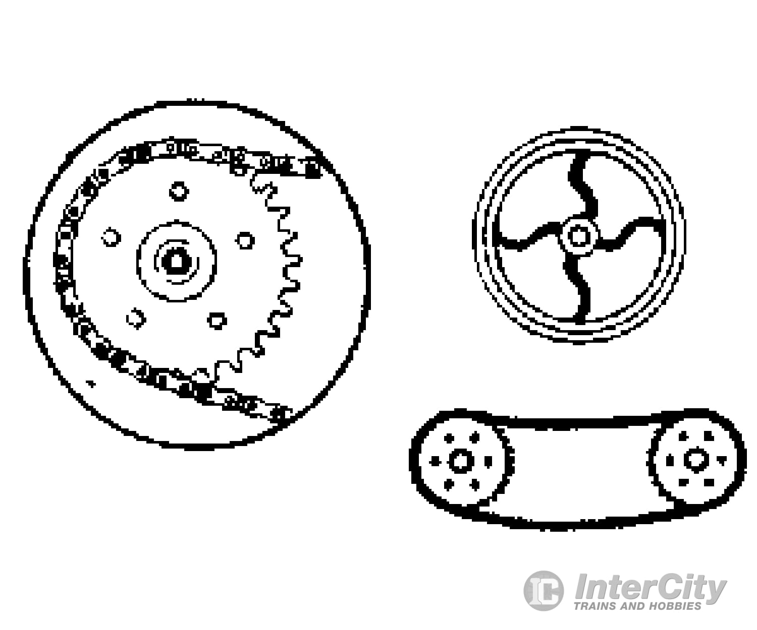 Grandt Line Products 42 Speeder Wheels W/5-Spokes & Drive Chain -- Westside Lumber Company Pushcar